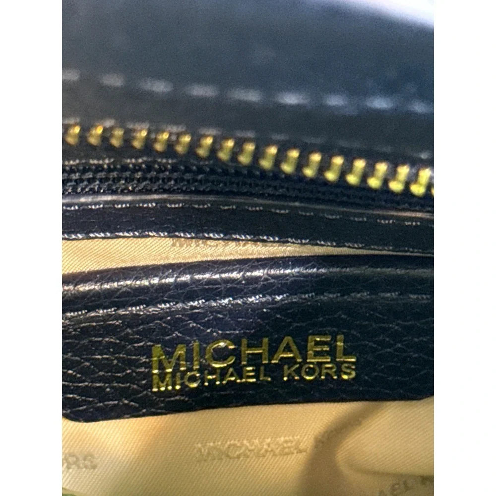Michael Kors Annabelle Pebbled Leather Tote Crossbody Shoulder Bag Navy NWOT‎